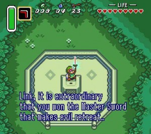 Link Pulls Master Sword - Link To The Past