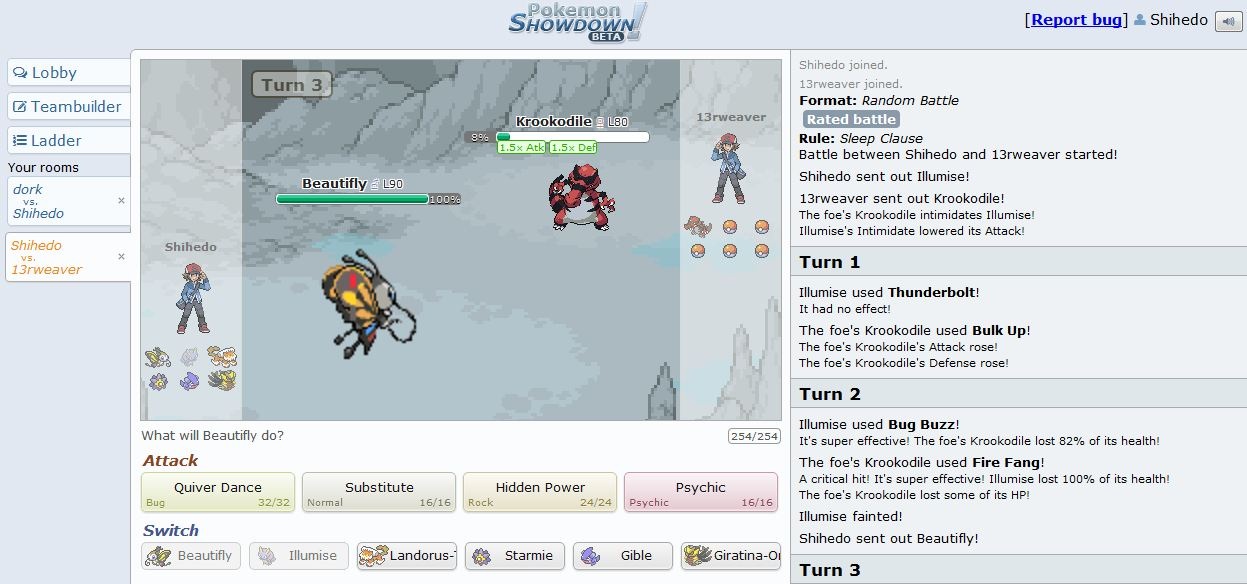 Pokémon Showdown! battle simulator