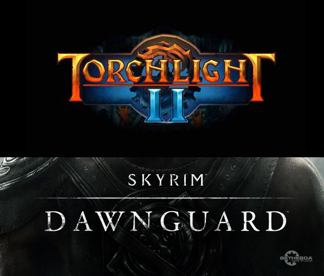 Torchlight II and Skyrim Dawnguard Logo's