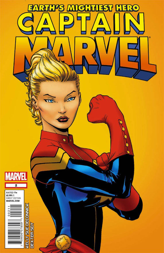 Cover to the second issue of the new Captain Marvel