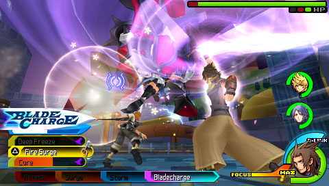 Terra, Ventus, and Aqua fight together in Kingdom Hearts Birth by Sleep