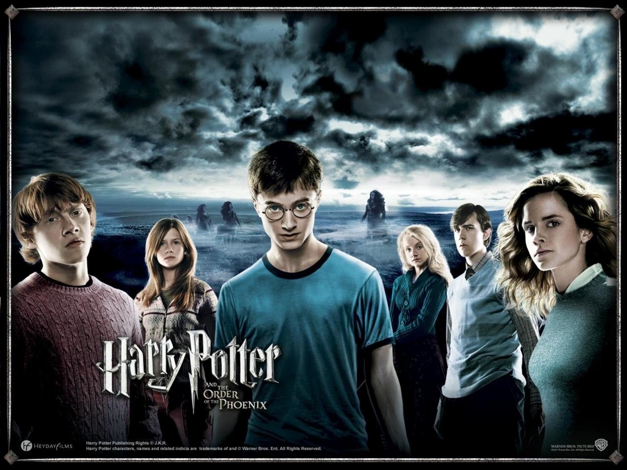 Ron, Ginnie, Harry, Luna, Neville, and Hermoine from Harry potter and the Order of the Phoenix.