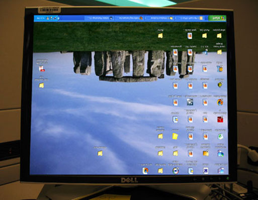 desktop flipped upside down prank