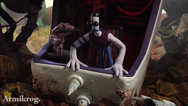 In game screenshot of Armikrog. by Pencil Test Studios.