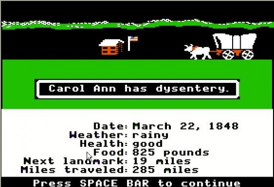 Carol Ann has dysentery
