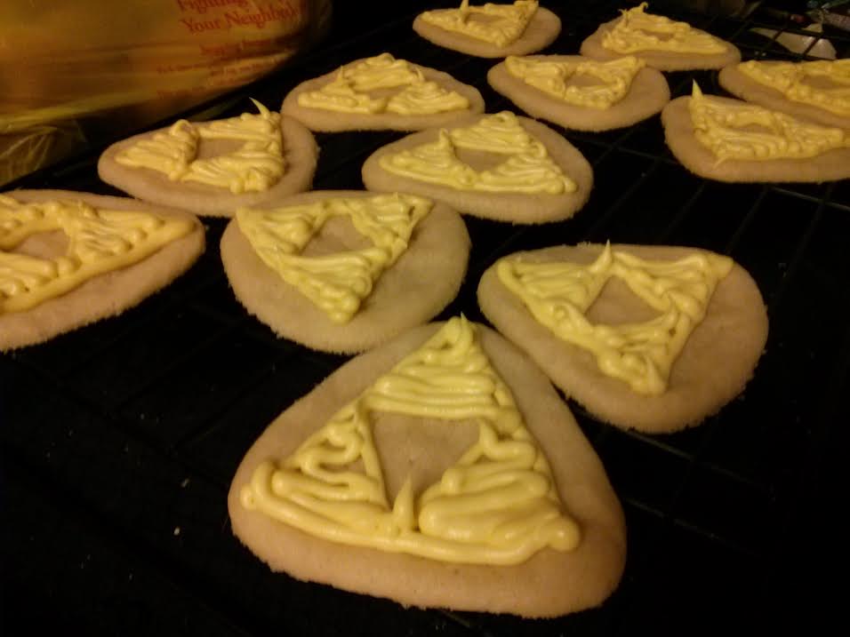 Semi-Homemade Zelda Triforce Cookies - Frosted